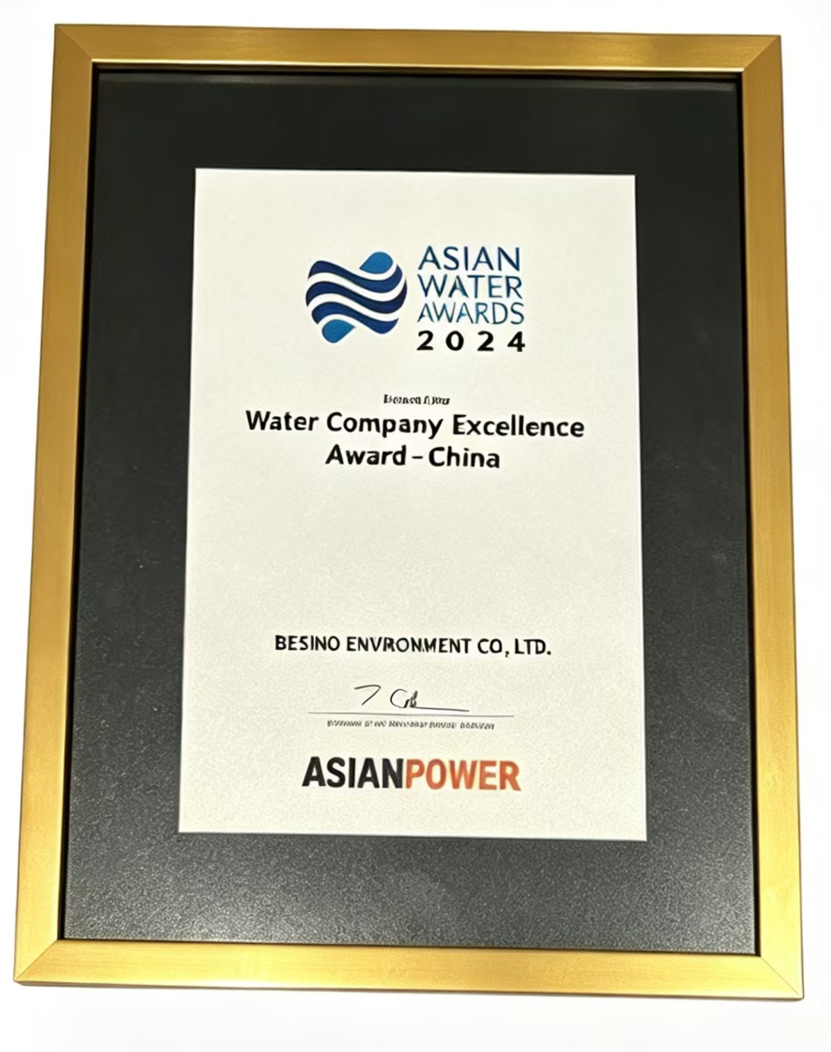 Asian Water Awards 2024 Water Company Excellence Award - China